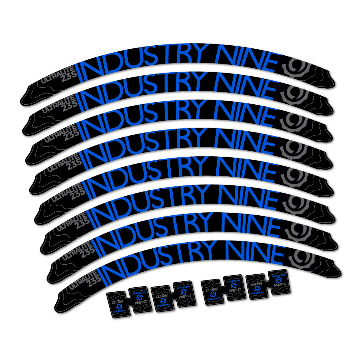 Sea Blue decal for Industry Nine Ultralite 235 2017-2018 MTB wheel 27.5" – bike sticker vinyl