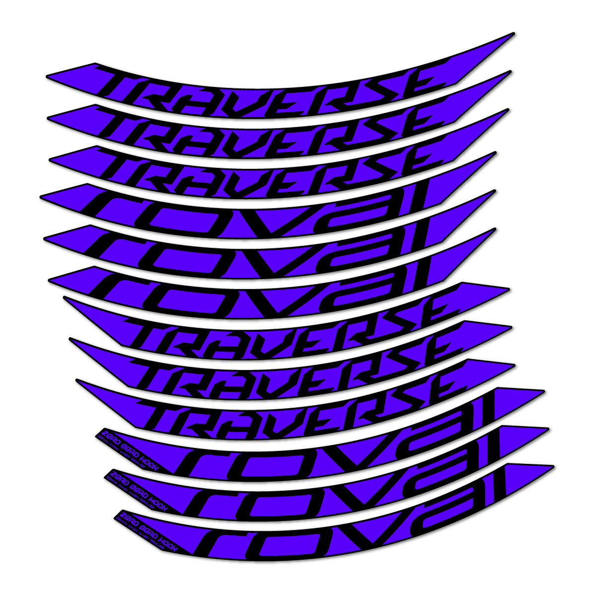 Stickers compatibles Roval Traverse 38 Alloy 2016-2018 pour jantes VTT 27.5" – autocollants vinyle - Bleu Reflex