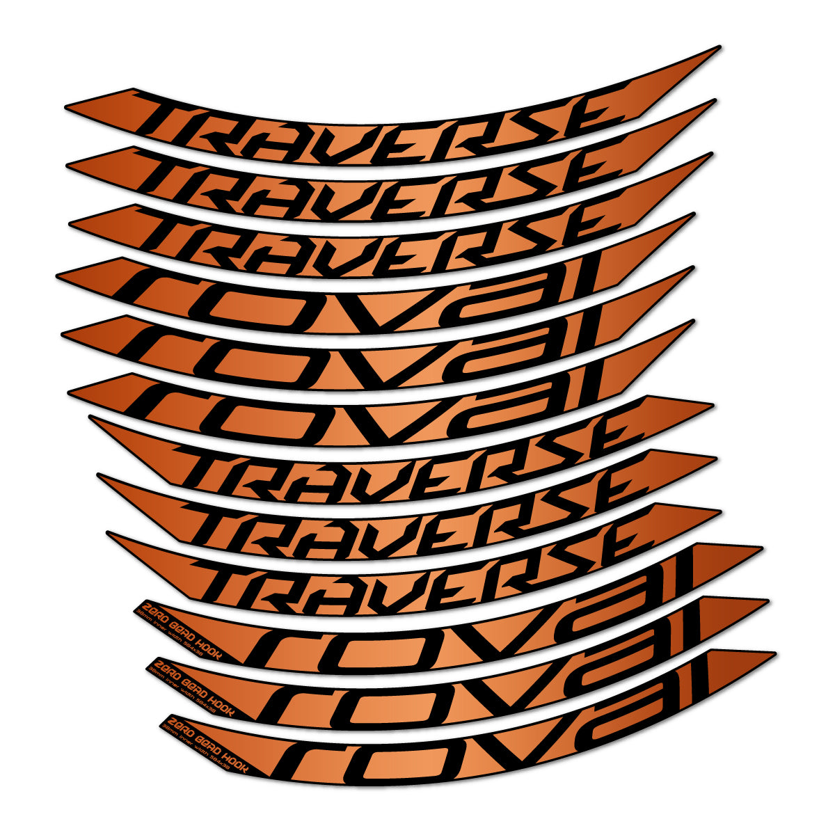 Stickers compatibles Roval Traverse 38 Alloy 2016-2018 pour jantes VTT 27.5" – autocollants vinyle - Bronze