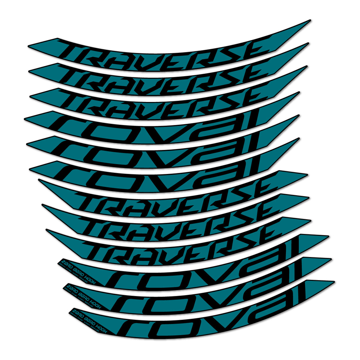 Stickers compatibles Roval Traverse 38 Alloy 2016-2018 pour jantes VTT 27.5" – autocollants vinyle - Pétrole Foncé