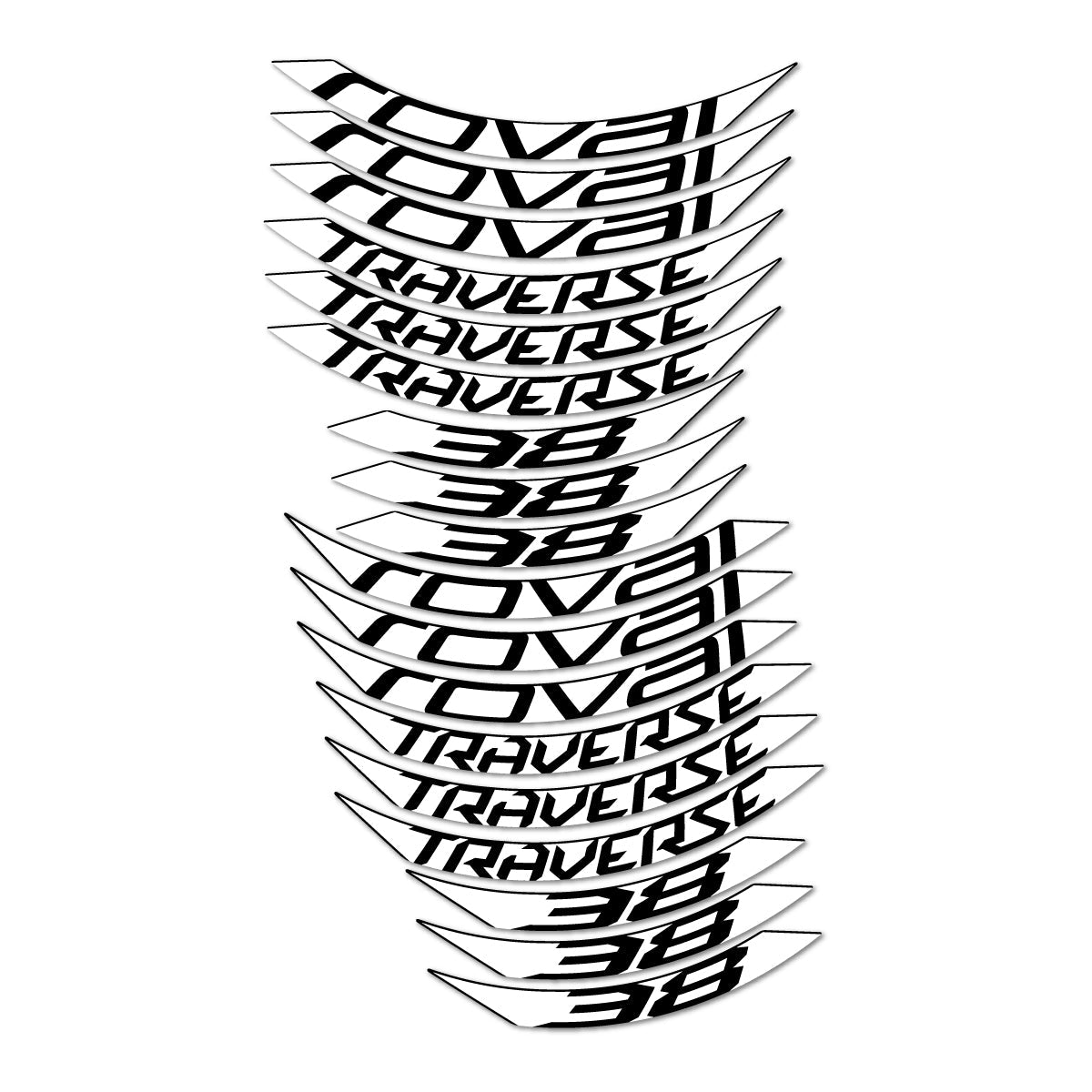White decal for Roval Traverse 38 SL 2016-2017 MTB wheel 27.5" – bike sticker vinyl