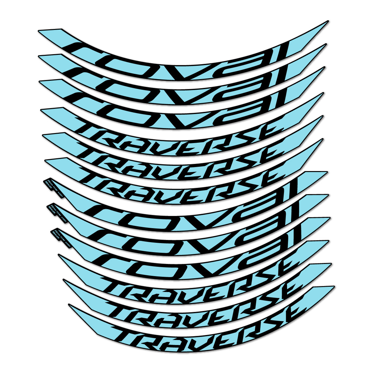 Stickers compatibles Roval Traverse Alloy 2015-2017 pour jantes VTT 27.5" – autocollants vinyle - Cyan Glacier