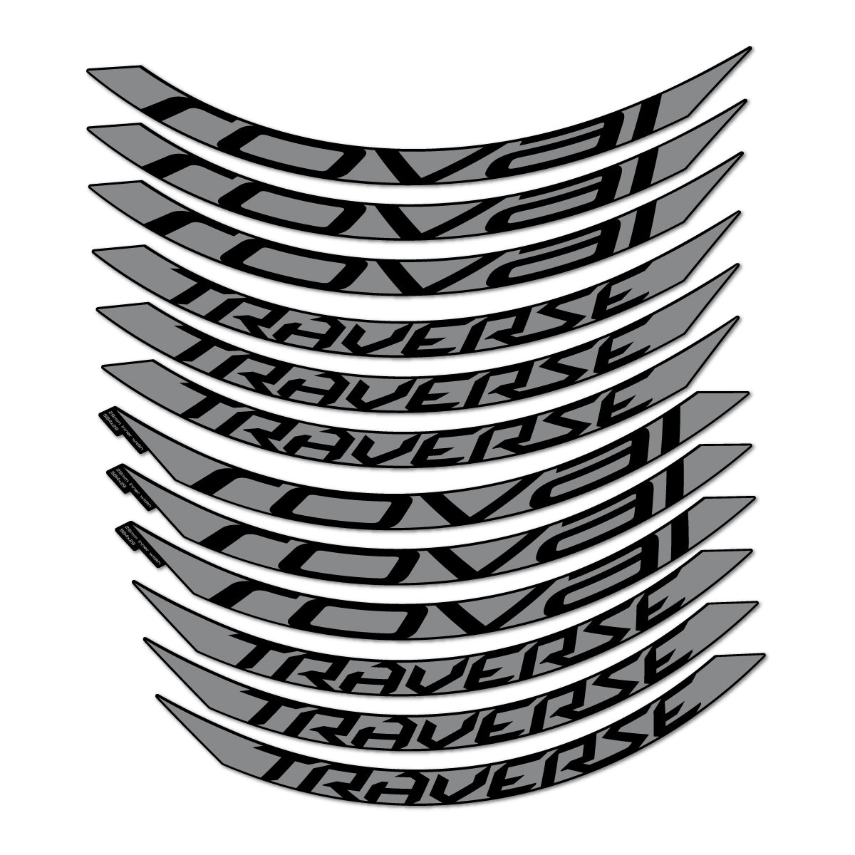 Stickers compatibles Roval Traverse Alloy 2015-2017 pour jantes VTT 27.5" – autocollants vinyle - Gris Souris