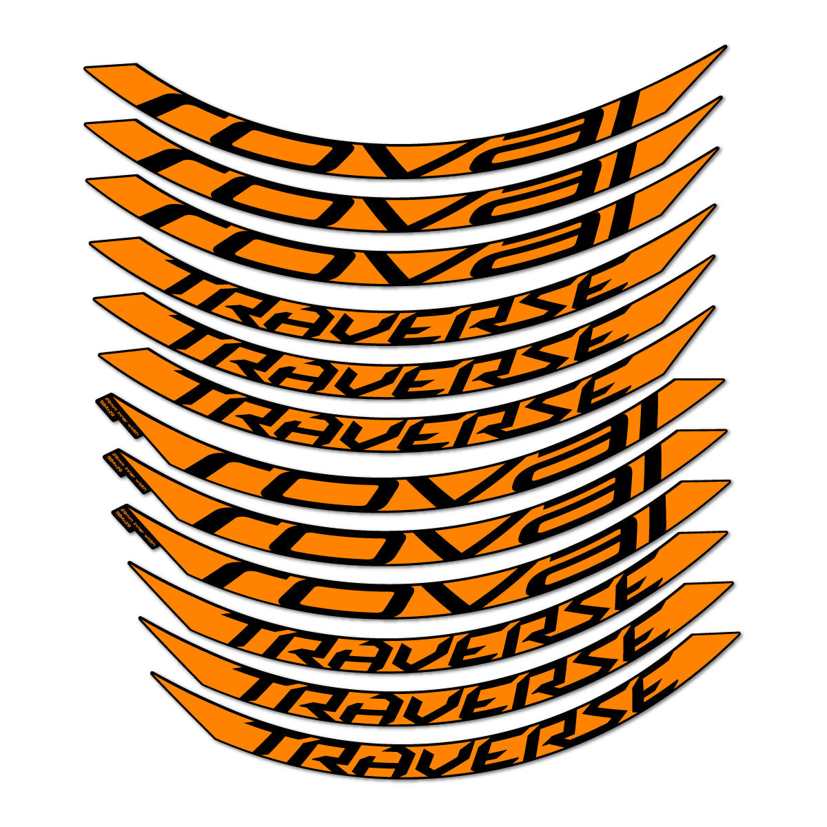 Light Neon Orange decal for Roval Traverse Alloy 2015-2017 MTB wheel 27.5" – bike sticker vinyl