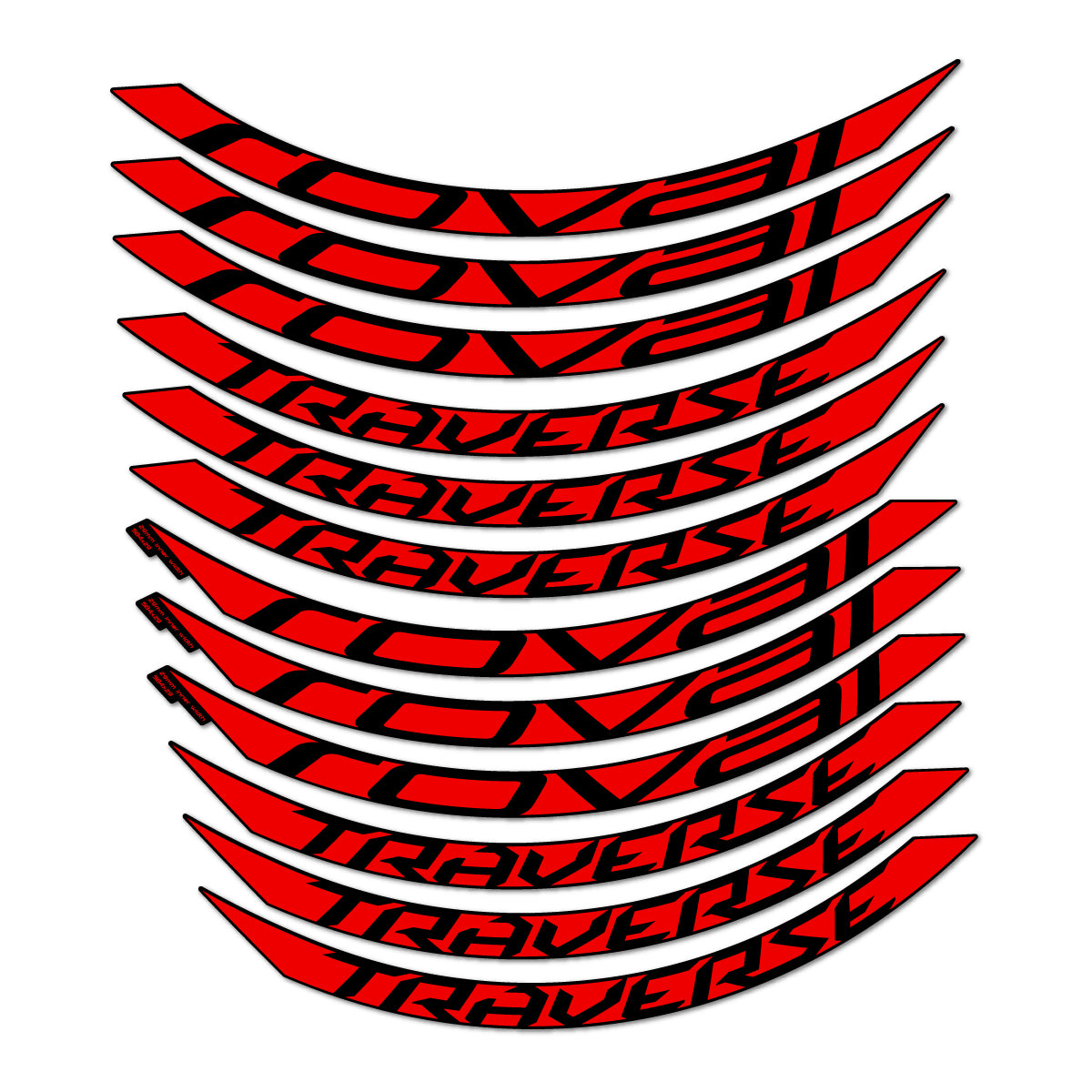 Stickers compatibles Roval Traverse Alloy 2015-2017 pour jantes VTT 27.5" – autocollants vinyle - Rouge