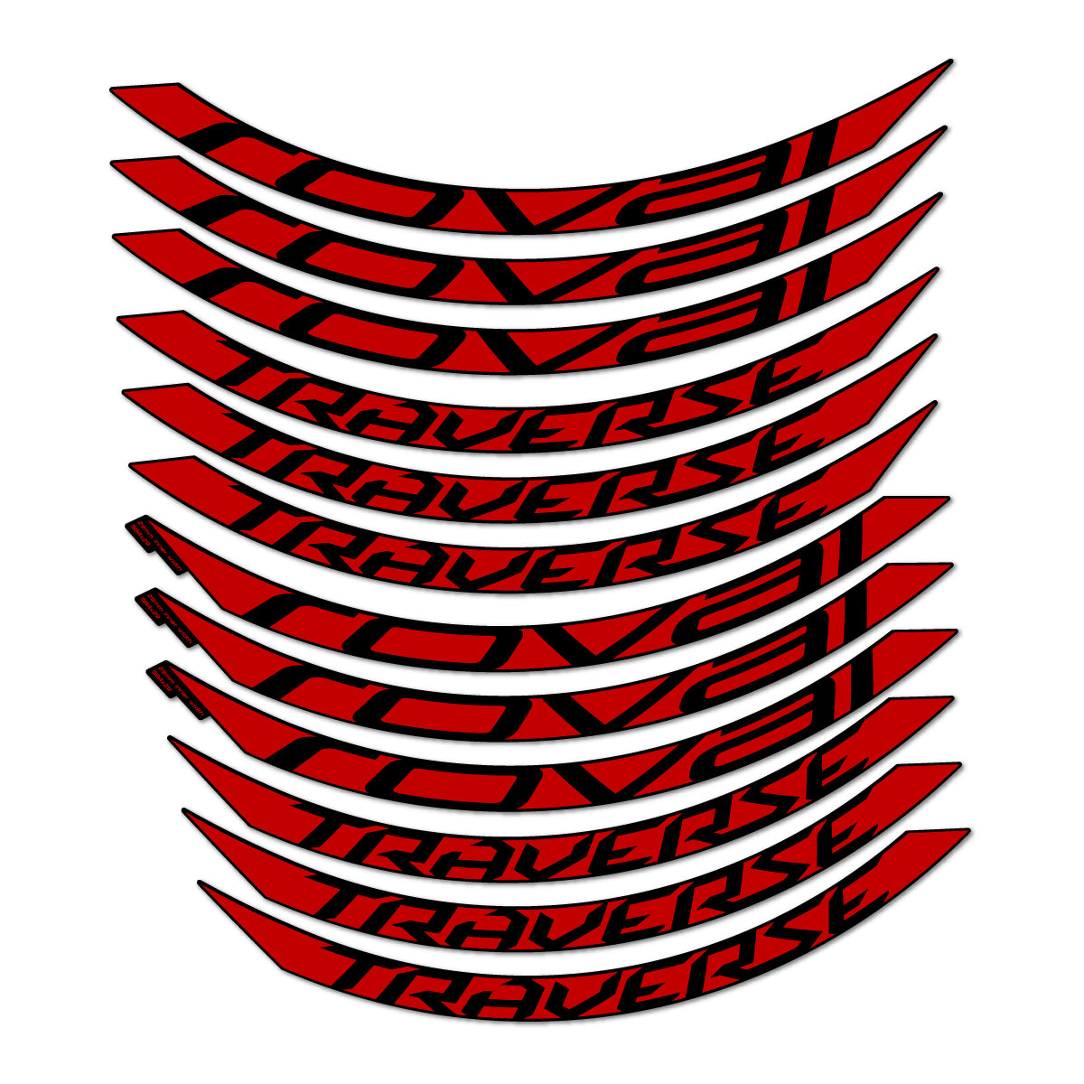 Stickers compatibles Roval Traverse Alloy 2015-2017 pour jantes VTT 27.5" – autocollants vinyle - Rouge Moyen