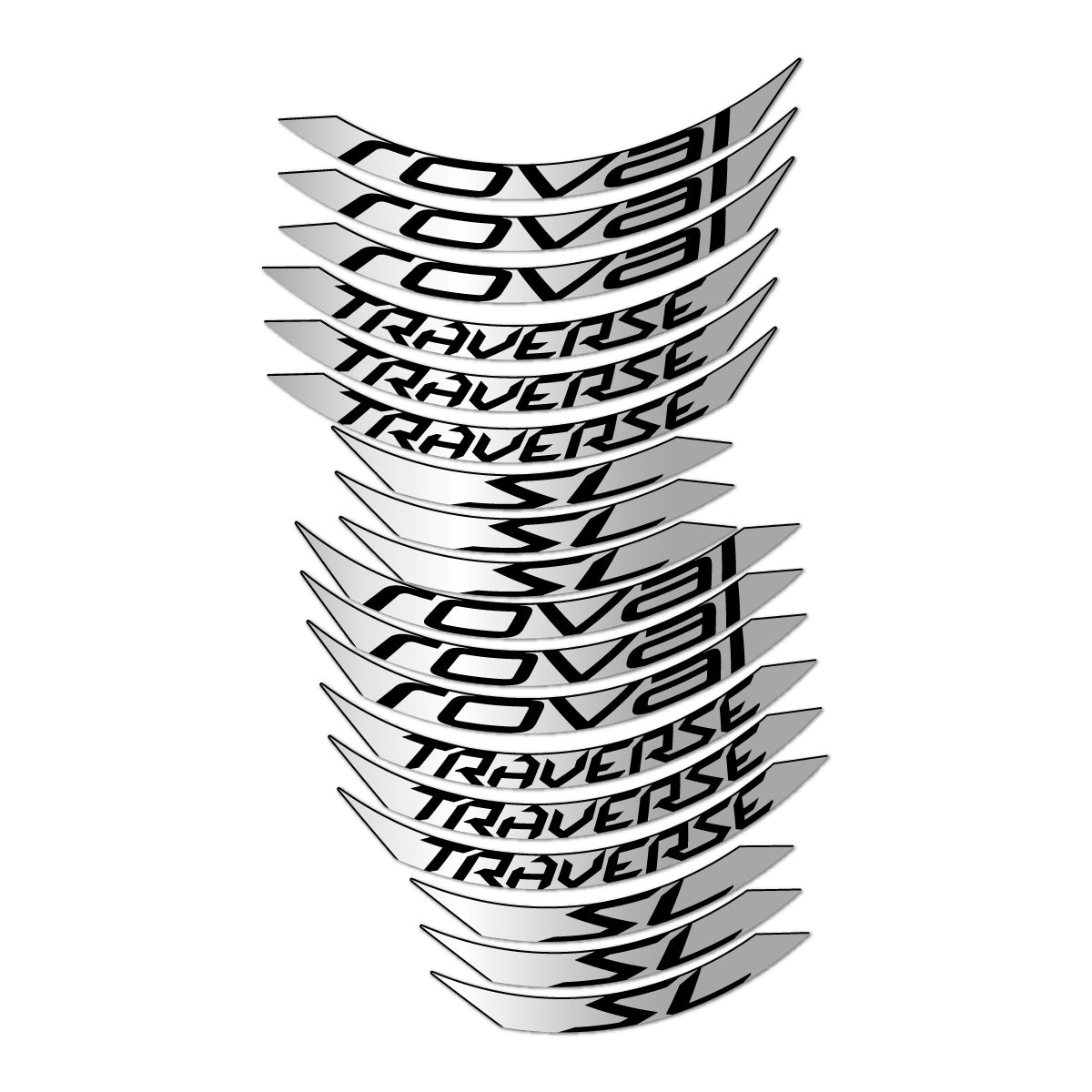 Stickers compatibles Roval Traverse SL 2015-2017 pour jantes VTT 27.5" – autocollants vinyle - Argent