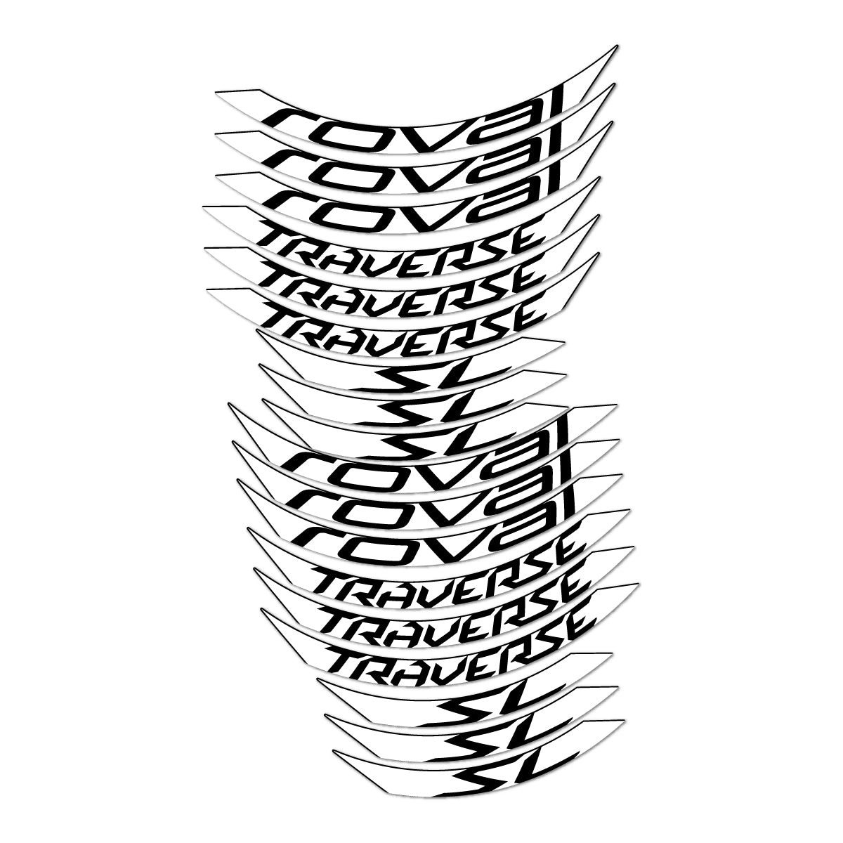 Stickers compatibles Roval Traverse SL 2015-2017 pour jantes VTT 27.5" – autocollants vinyle - Blanc