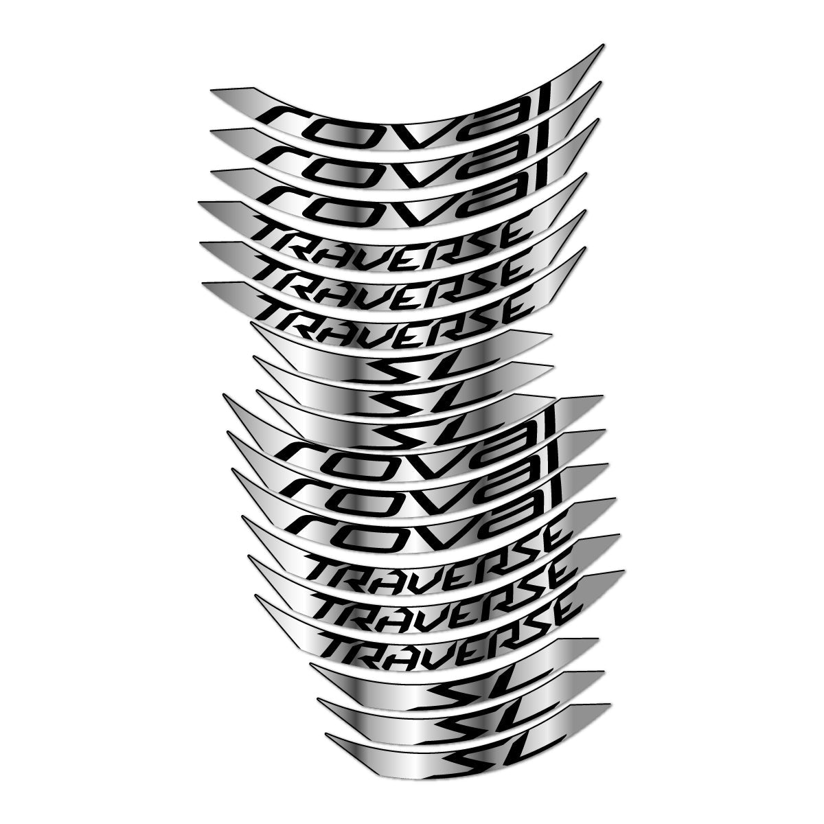 Chrome Silver decal for Roval Traverse SL 2015-2017 MTB wheel 27.5" – bike sticker vinyl