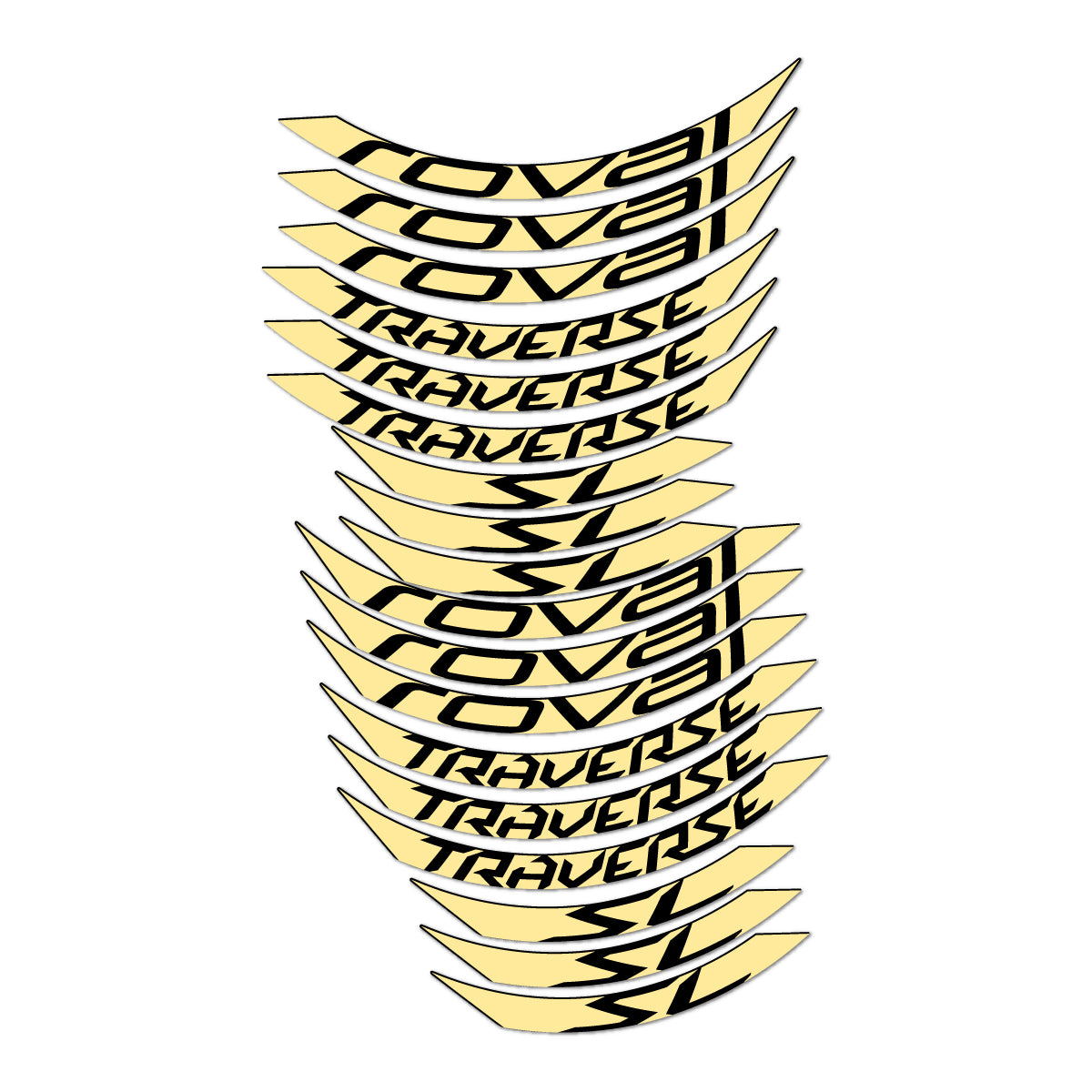Stickers compatibles Roval Traverse SL 2015-2017 pour jantes VTT 27.5" – autocollants vinyle - Crème