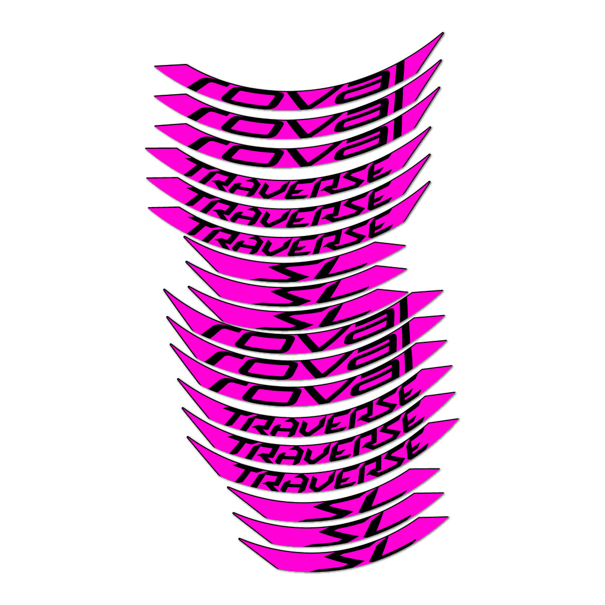 Stickers compatibles Roval Traverse SL 2015-2017 pour jantes VTT 27.5" – autocollants vinyle - Fuchsia Fluo