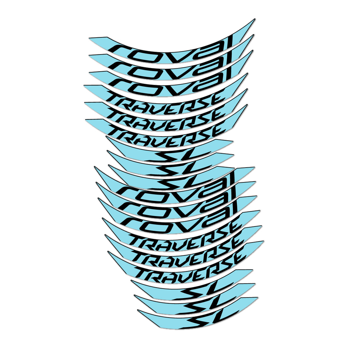 Sky Blue decal for Roval Traverse SL 2015-2017 MTB wheel 27.5" – bike sticker vinyl