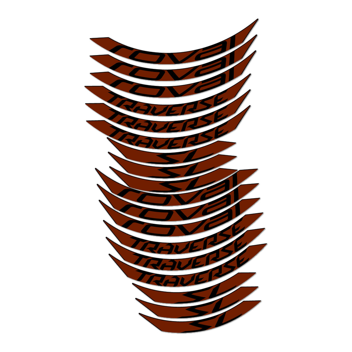 Stickers compatibles Roval Traverse SL 2015-2017 pour jantes VTT 27.5" – autocollants vinyle - Marron