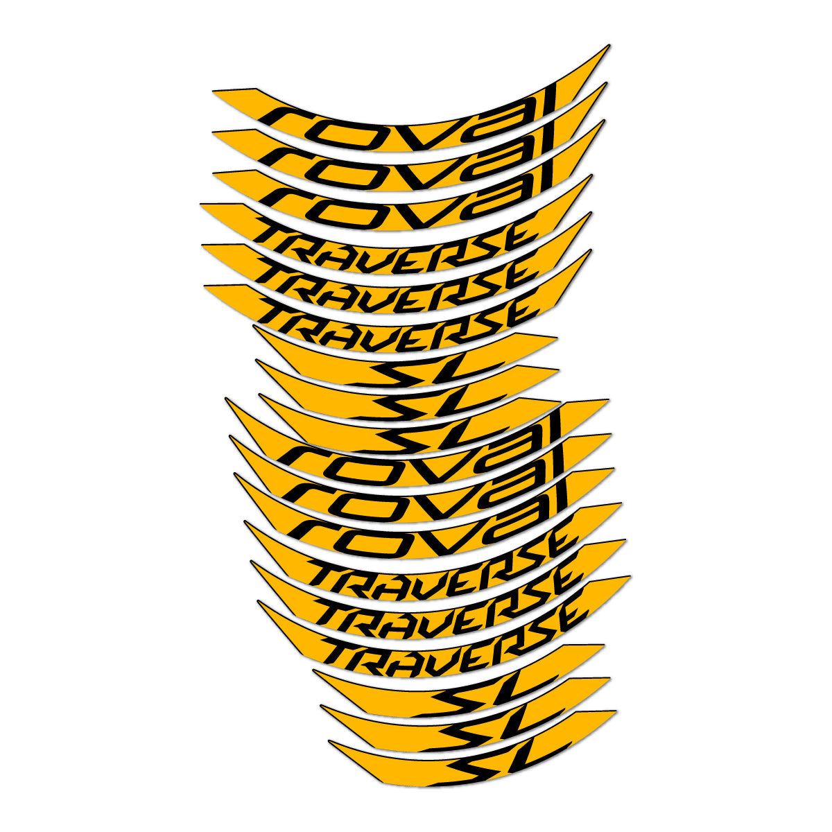 Medium Yellow decal for Roval Traverse SL 2015-2017 MTB wheel 27.5" – bike sticker vinyl