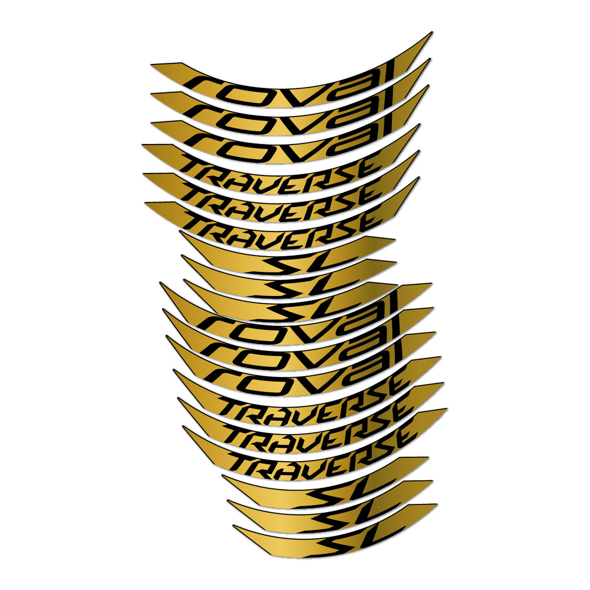Stickers compatibles Roval Traverse SL 2015-2017 pour jantes VTT 27.5" – autocollants vinyle - Or