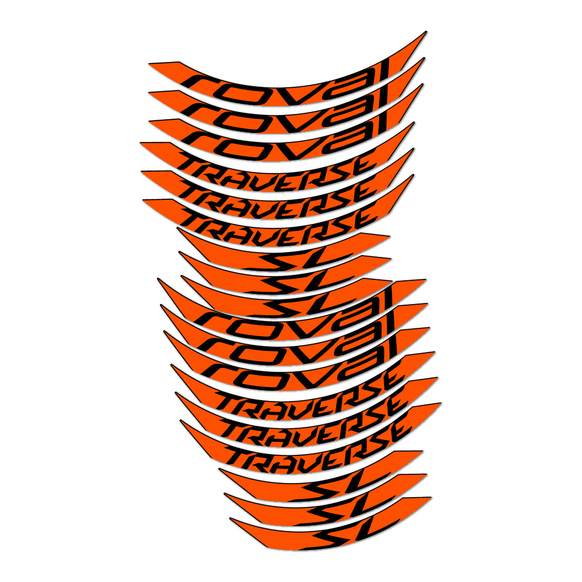 Stickers compatibles Roval Traverse SL 2015-2017 pour jantes VTT 27.5" – autocollants vinyle - Orange