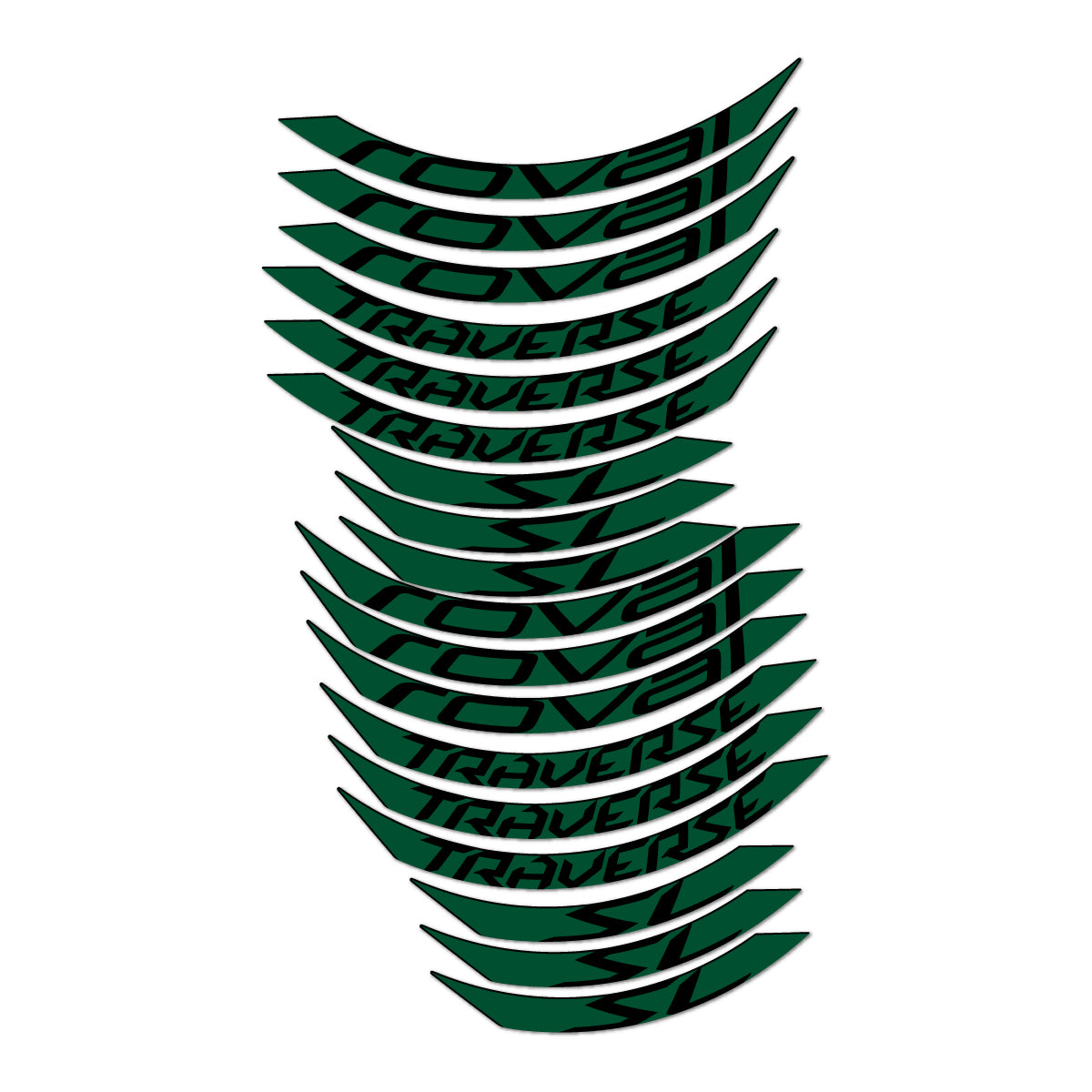Stickers compatibles Roval Traverse SL 2015-2017 pour jantes VTT 27.5" – autocollants vinyle - Vert Foncé