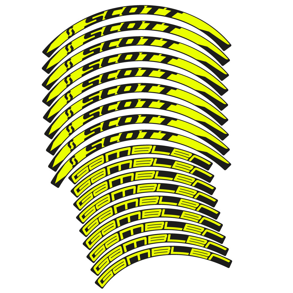 Stickers Scott Gambler, VTT compatibles Autocollants roues VTT 27.5"