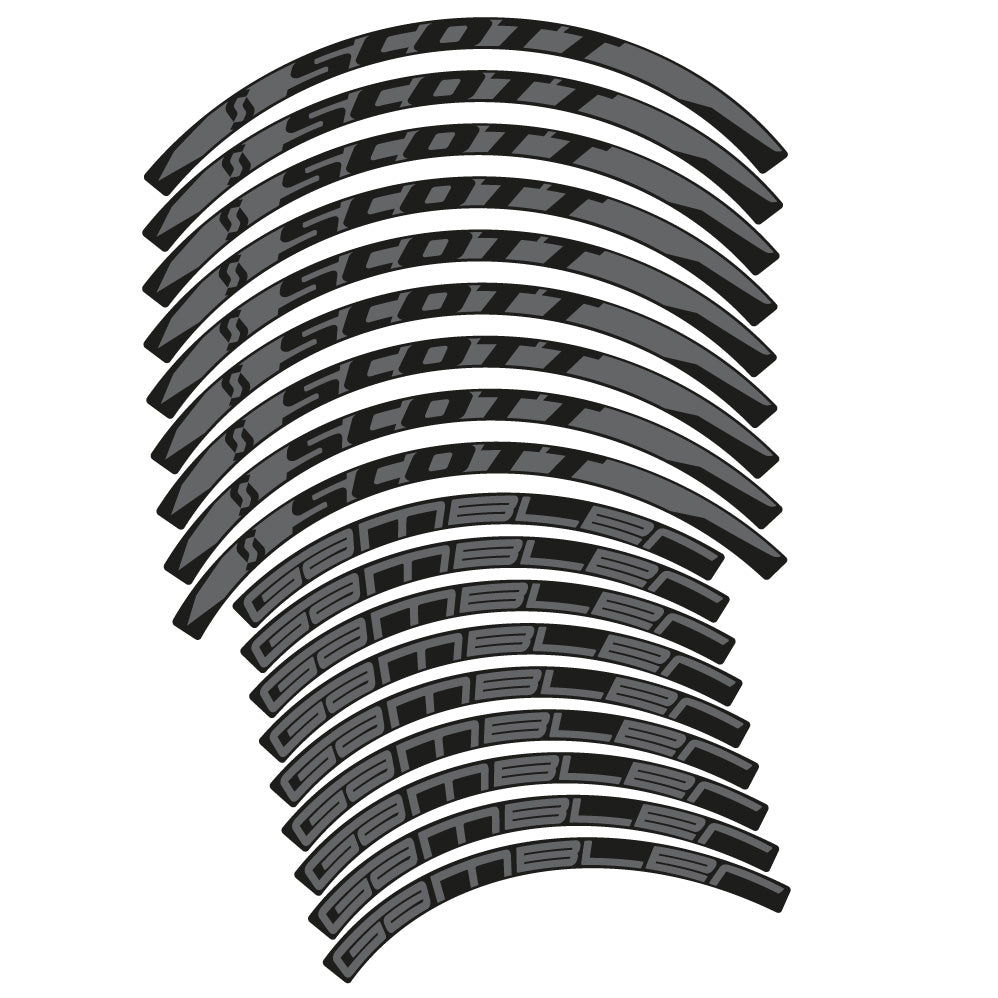 Stickers Scott Gambler compatibles - Autocollants roue vélo VTT