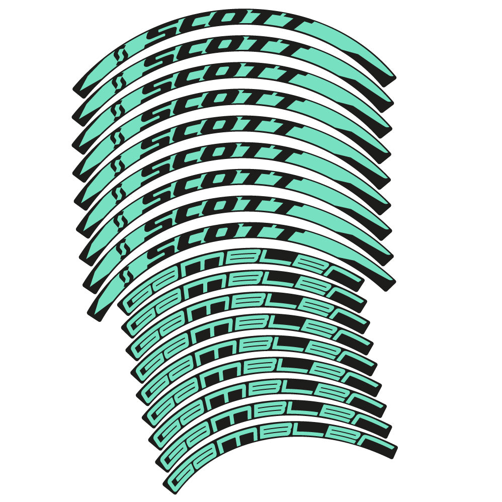 Stickers Scott Gambler, VTT compatibles Autocollants roues VTT 27.5"