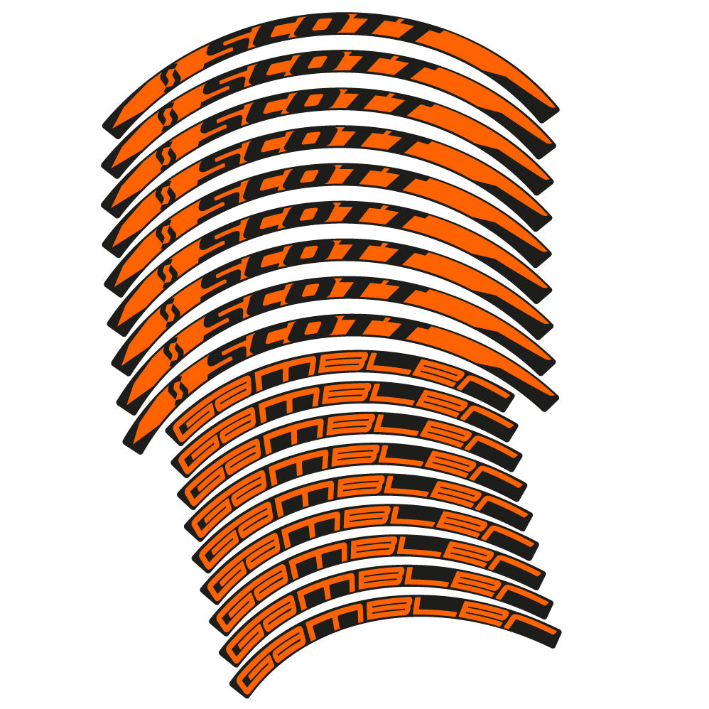 Stickers Scott Gambler, VTT compatibles Autocollants roues VTT 27.5"