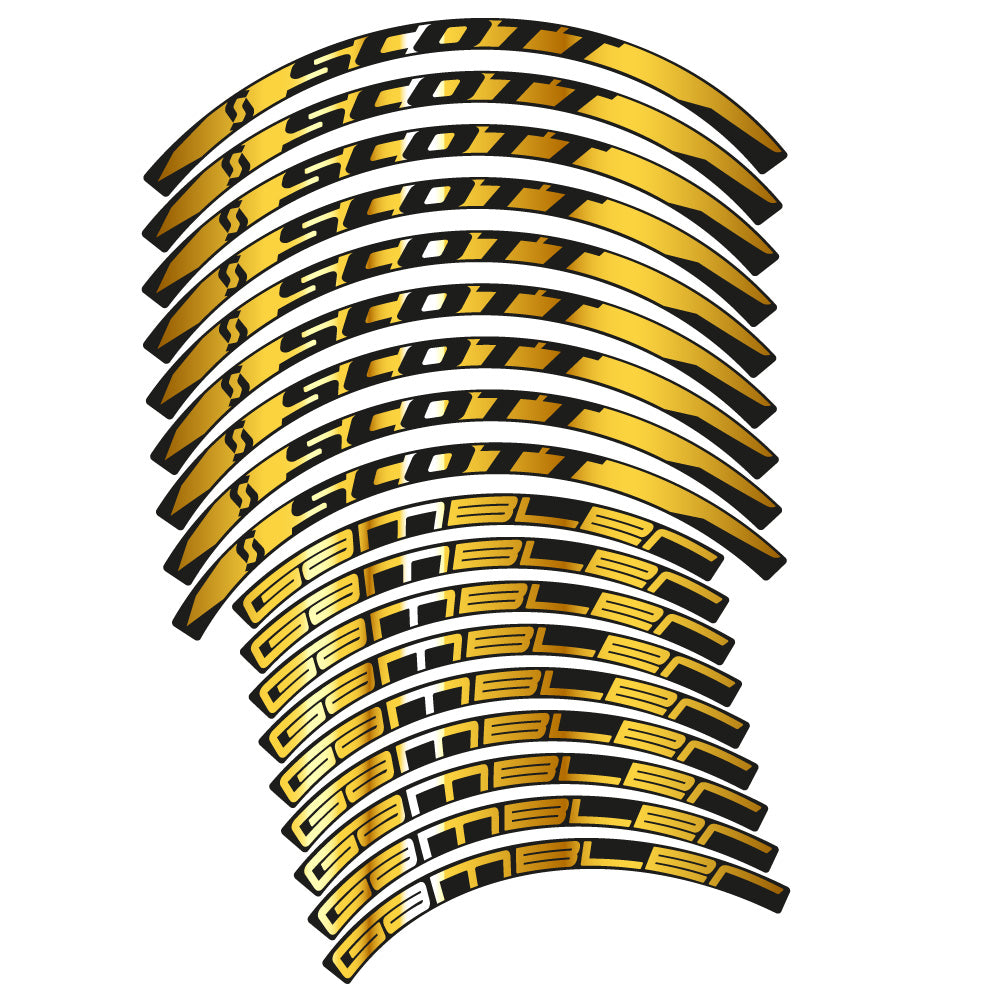Stickers Scott Gambler, VTT compatibles Autocollants roues VTT 27.5"