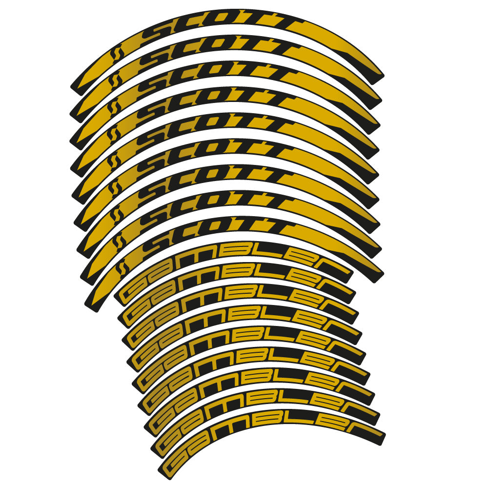Stickers Scott Gambler, VTT compatibles Autocollants roues VTT 27.5"