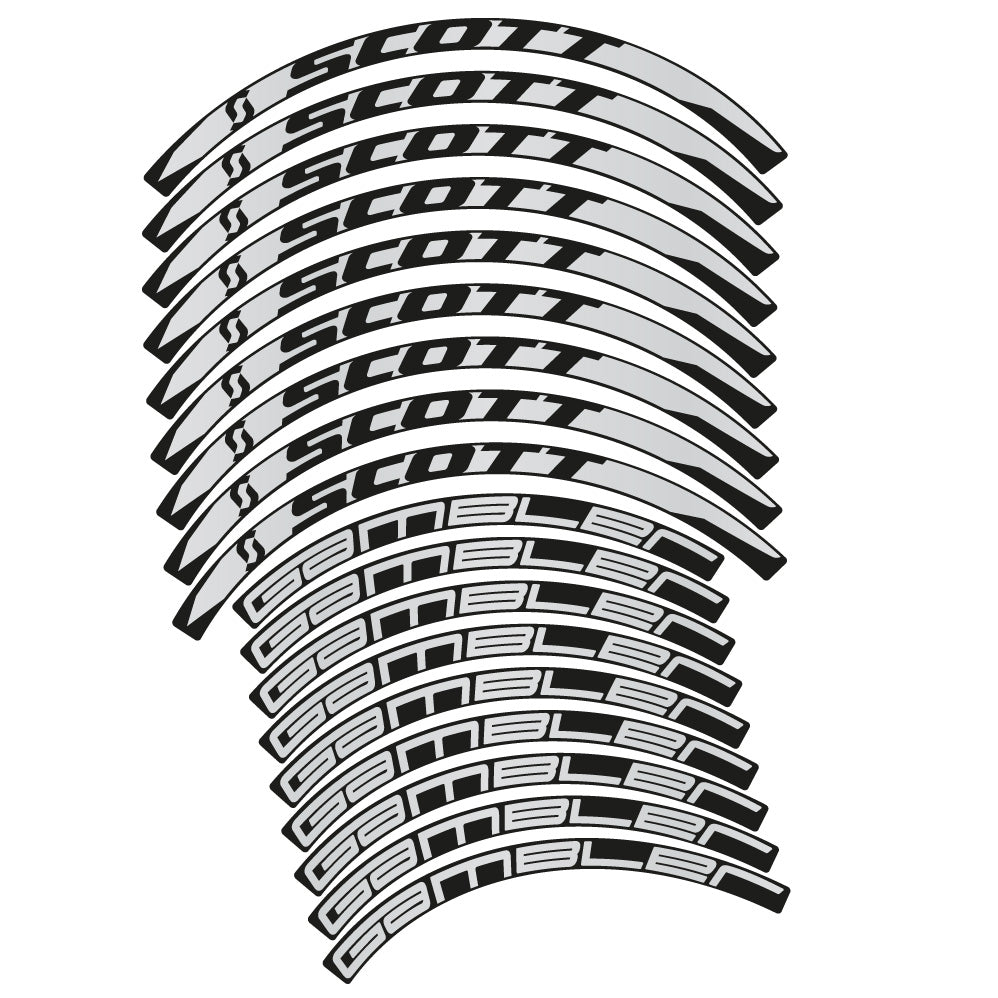 Stickers Scott Gambler compatibles - Autocollants roue vélo VTT