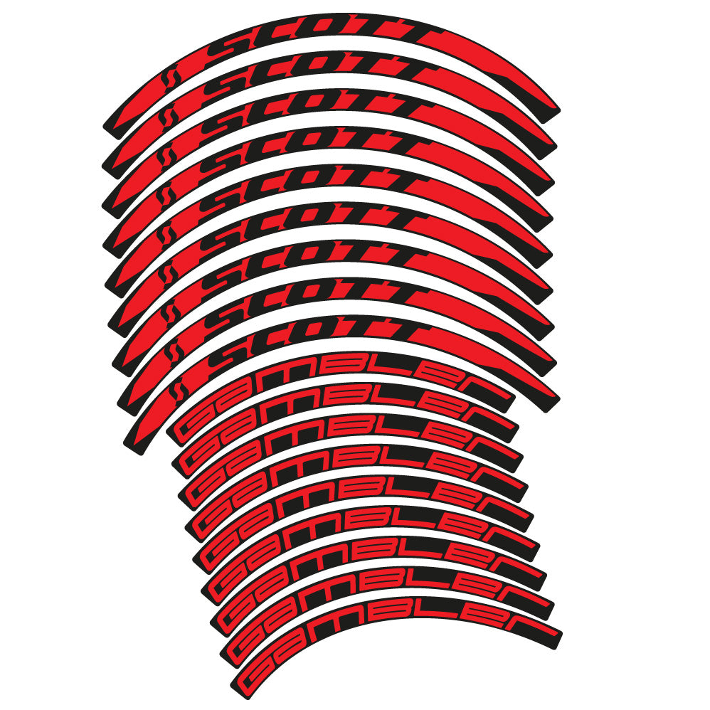 Stickers Scott Gambler, VTT compatibles Autocollants roues VTT 27.5"