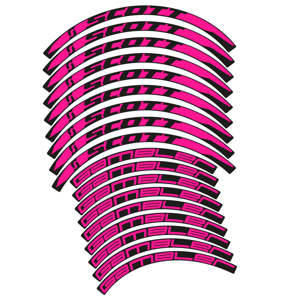 Stickers Scott Gambler compatibles - Autocollants roue vélo VTT