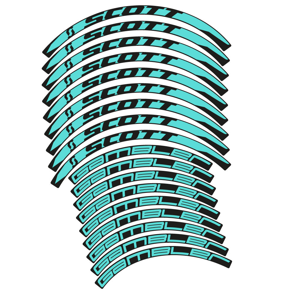 Stickers Scott Gambler, VTT compatibles Autocollants roues VTT 27.5"