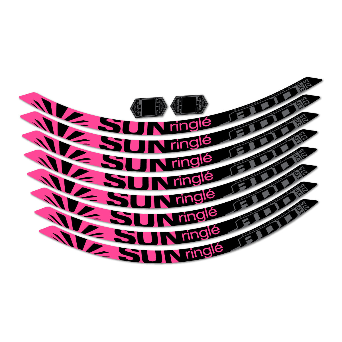 Stickers compatibles Sun Ringle ADD Expert 2017-2018 pour jantes VTT 27.5" – autocollants vinyle - Rose Bonbon