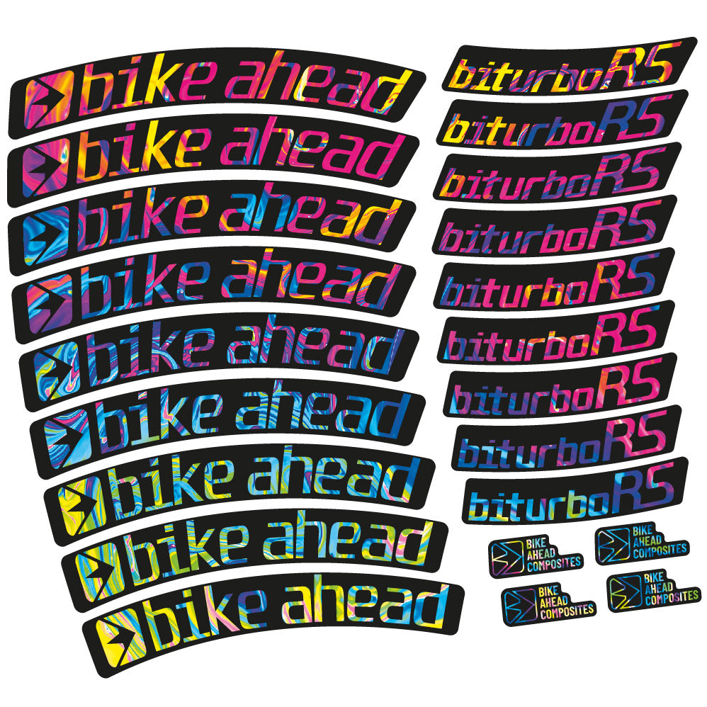 Stickers Bike Ahead Biturbo RS 2017 compatibles - Autocollants roue vélo VTT