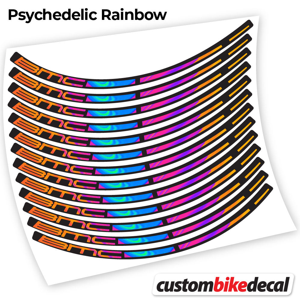 Psychedelic  Rainbow decal for BMC MTB wheel – bike sticker vinyl