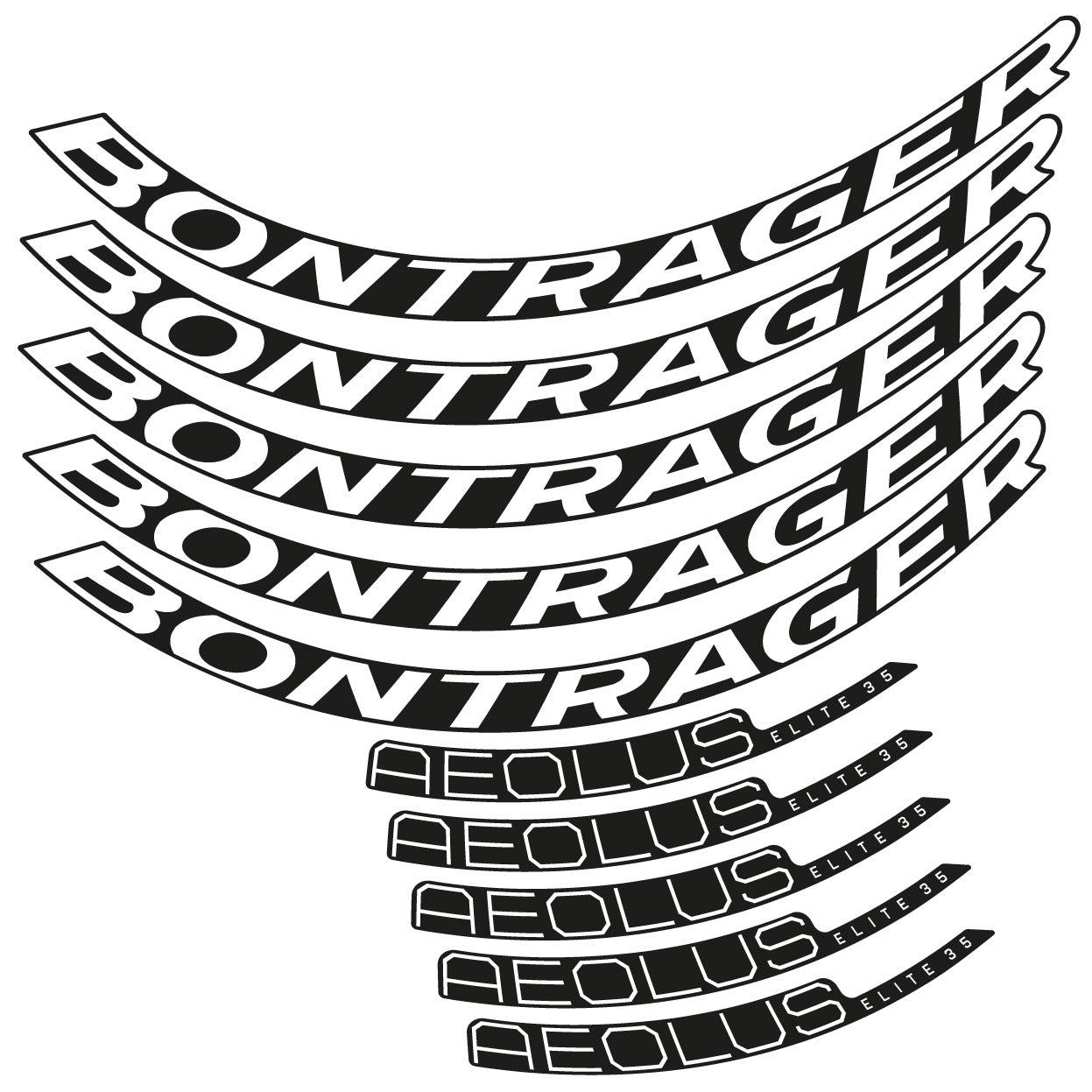 Stickers Bontrager Aeolus Elite 35 Ver2 compatibles - Autocollants roue vélo route