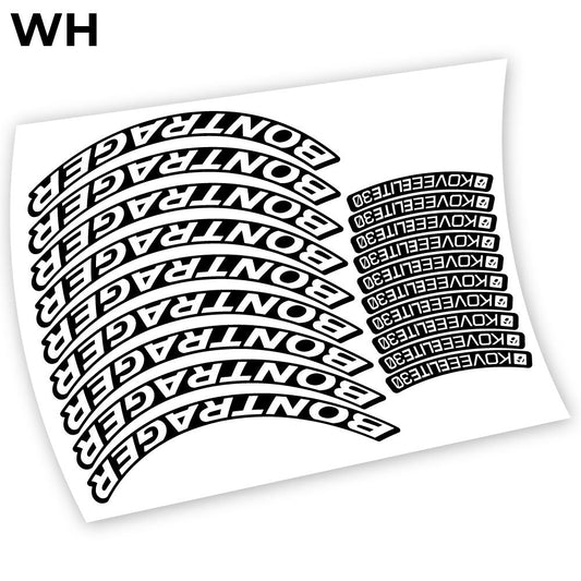 Stickers Bontrager Kovee Elite 30 compatibles Autocollants roues