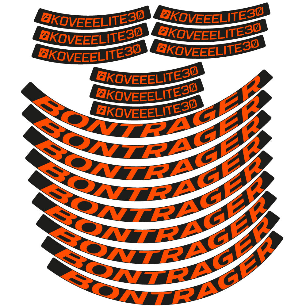 Stickers Bontrager Kovee Eite 30 compatibles Autocollants roues VTT 29"