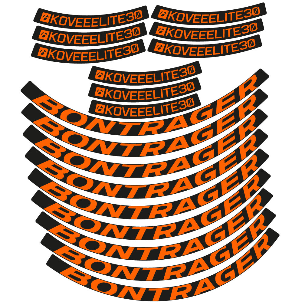 Stickers Bontrager Kovee Eite 30 compatibles Autocollants roues VTT 29"
