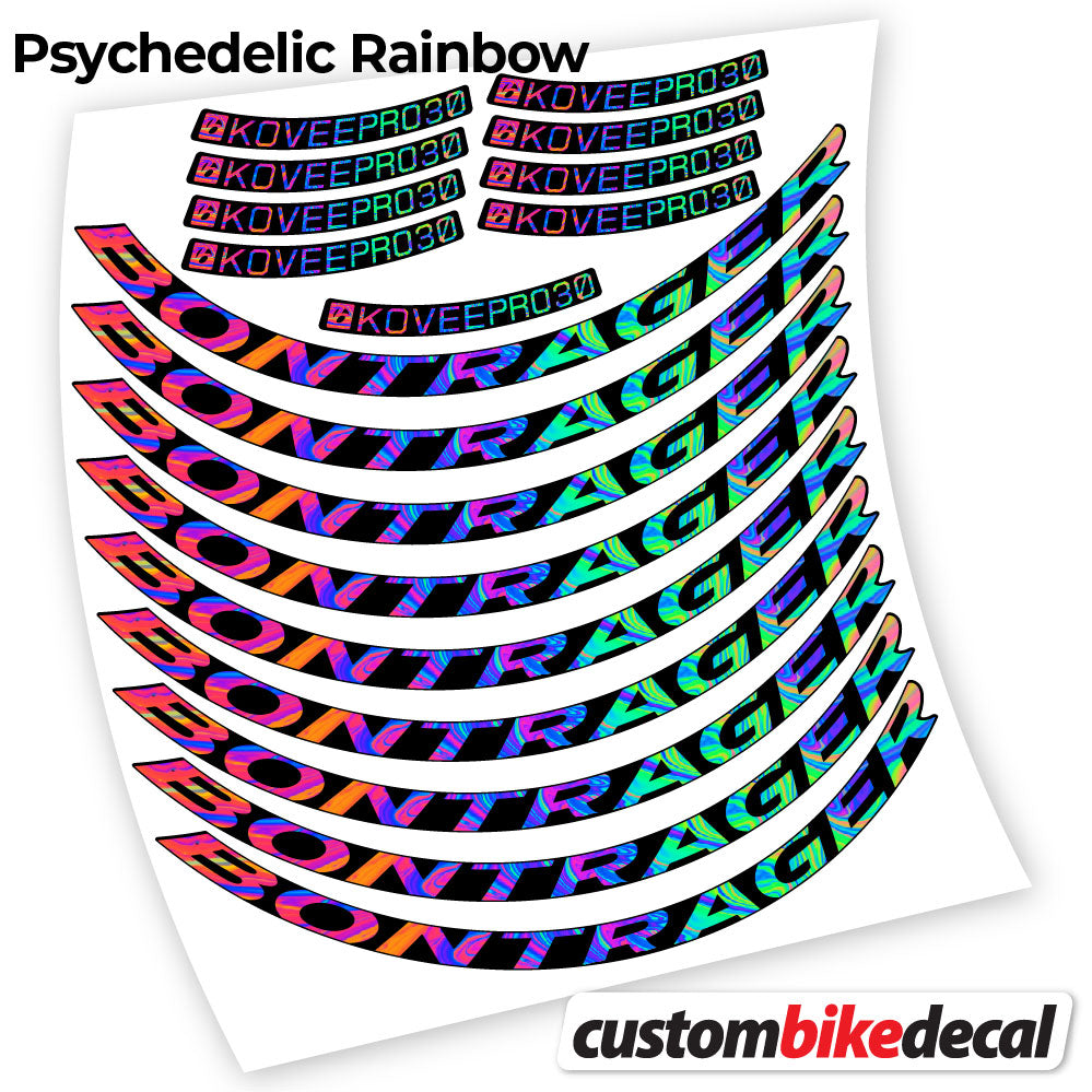 Psychedelic  Rainbow decal for Bontrager Kovee PRO 30 MTB wheel – bike sticker vinyl