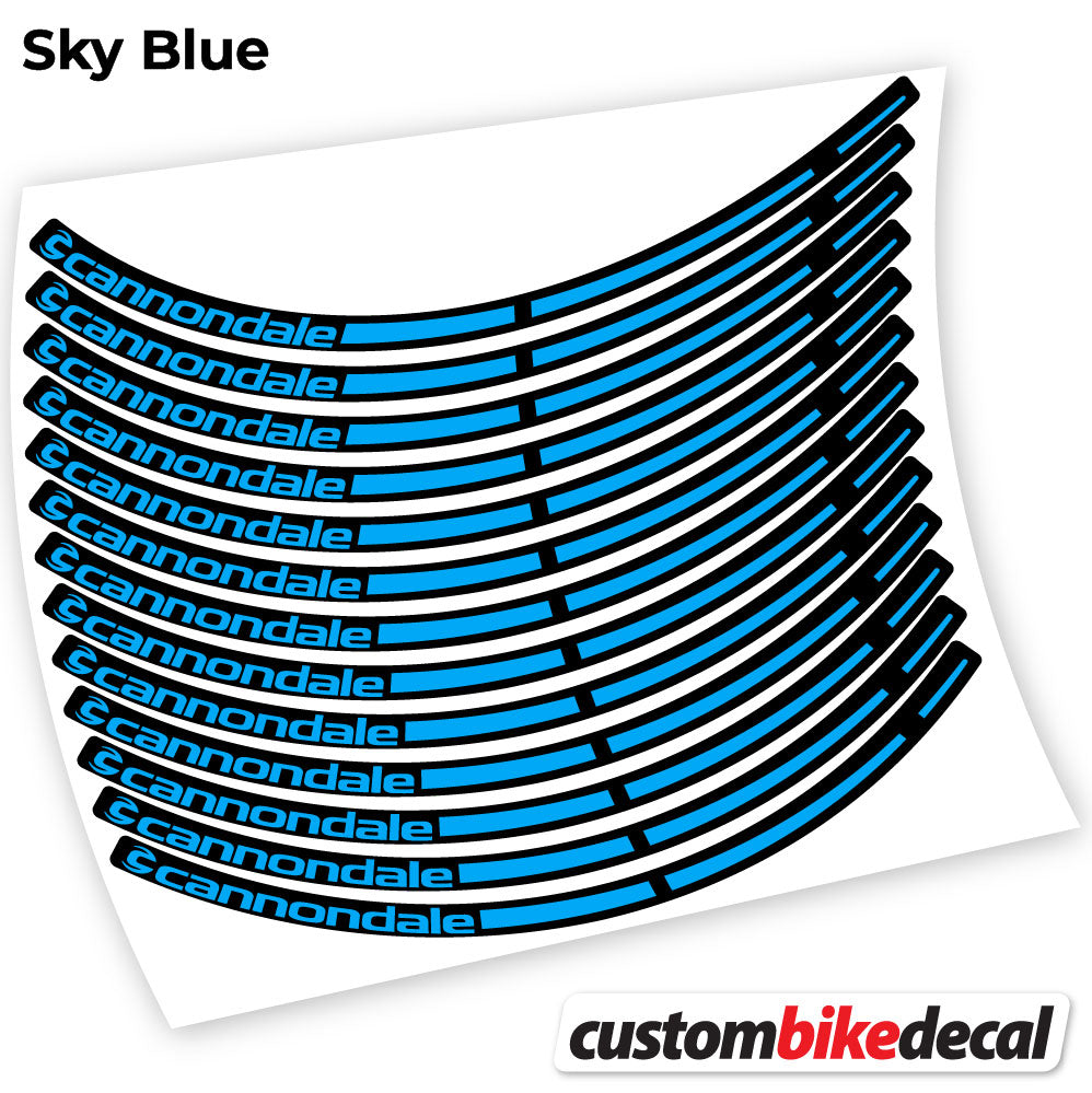 Sky Blue decal for cannondale MTB wheel – bike sticker vinyl