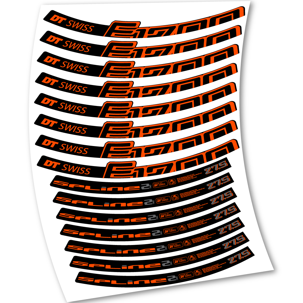 Stickers DT Swiss E1700 Spline2 2017 compatibles Autocollants roues