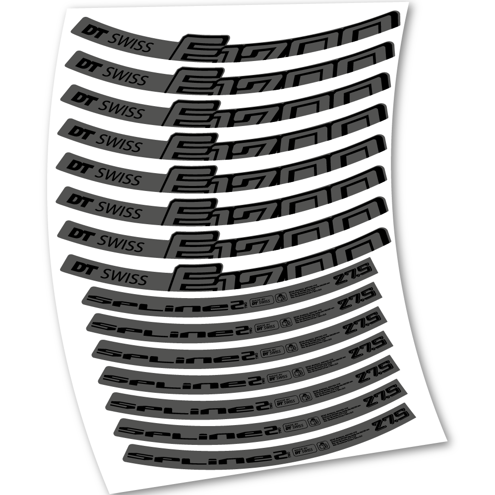 Stickers DT Swiss E1700 Spline2 2017 compatibles Autocollants roues