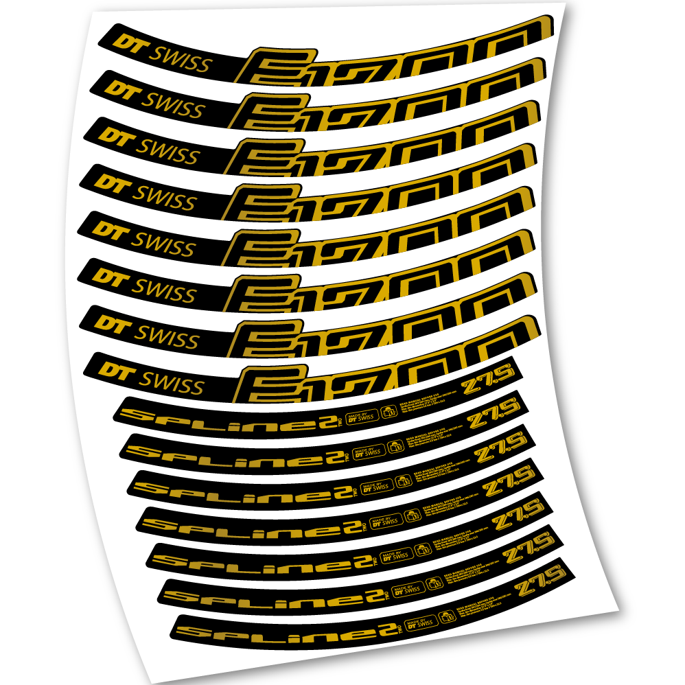 Stickers DT Swiss E1700 Spline2 2017 compatibles Autocollants roues