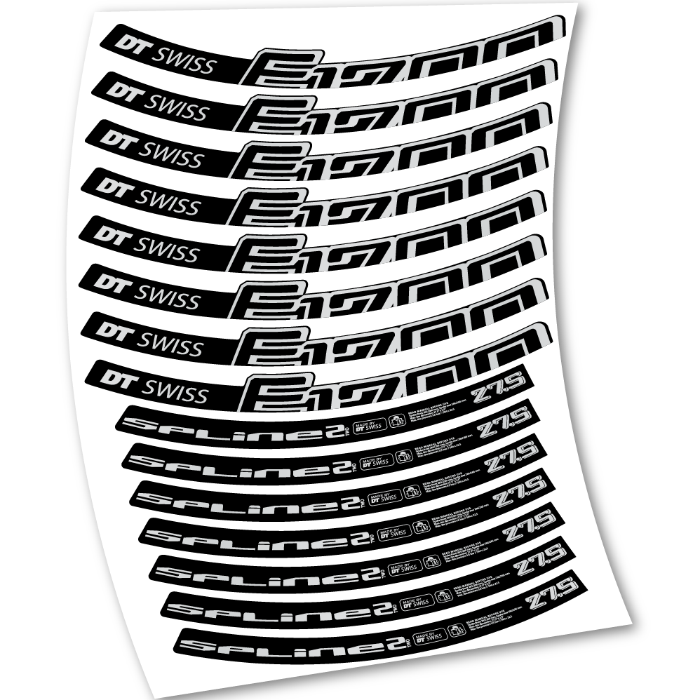 Stickers DT Swiss E1700 Spline2 2017 compatibles Autocollants roues