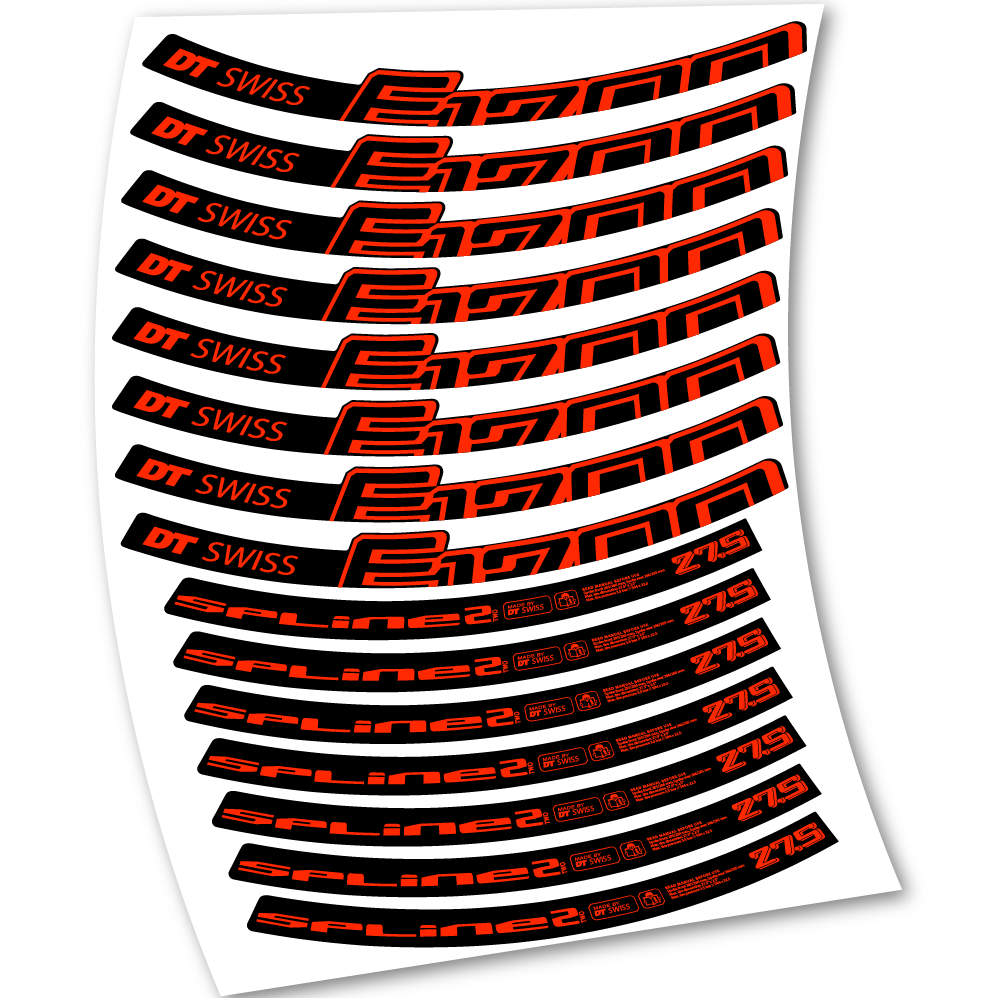 Stickers DT Swiss E1700 Spline2 2017 compatibles Autocollants roues