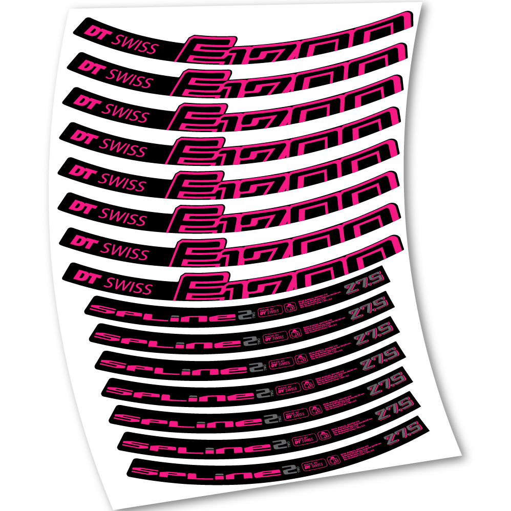 Stickers DT Swiss E1700 Spline2 2017 compatibles Autocollants roues