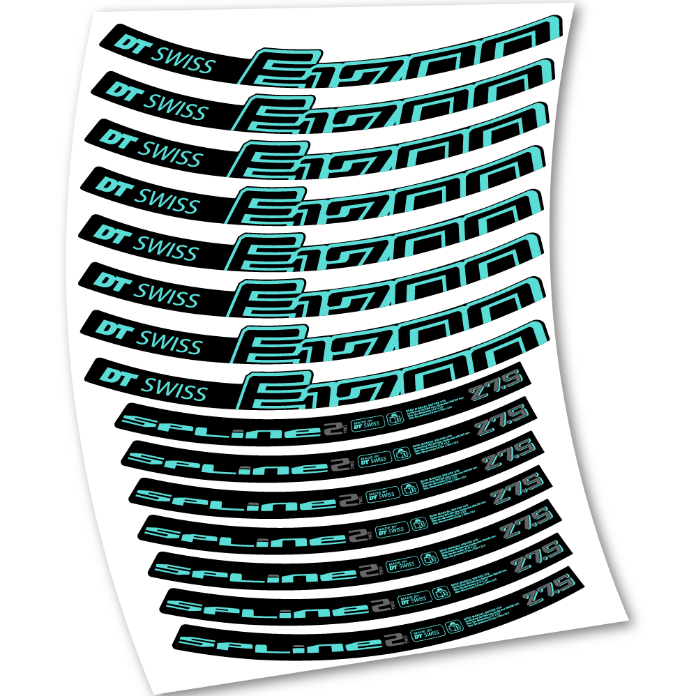 Stickers DT Swiss E1700 Spline2 2017 compatibles Autocollants roues