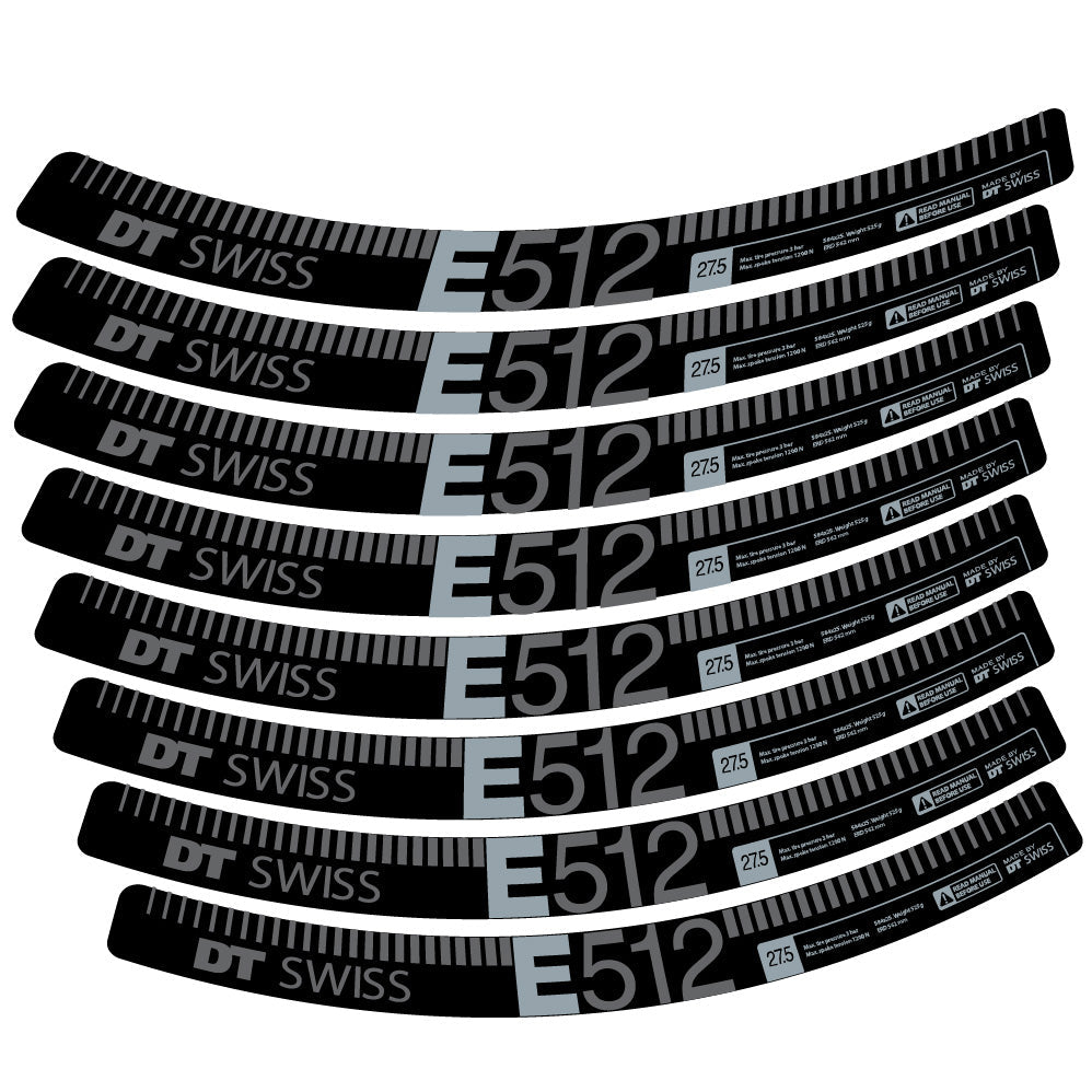 Stickers Dt swiss E512 compatibles - Autocollants roue vélo VTT