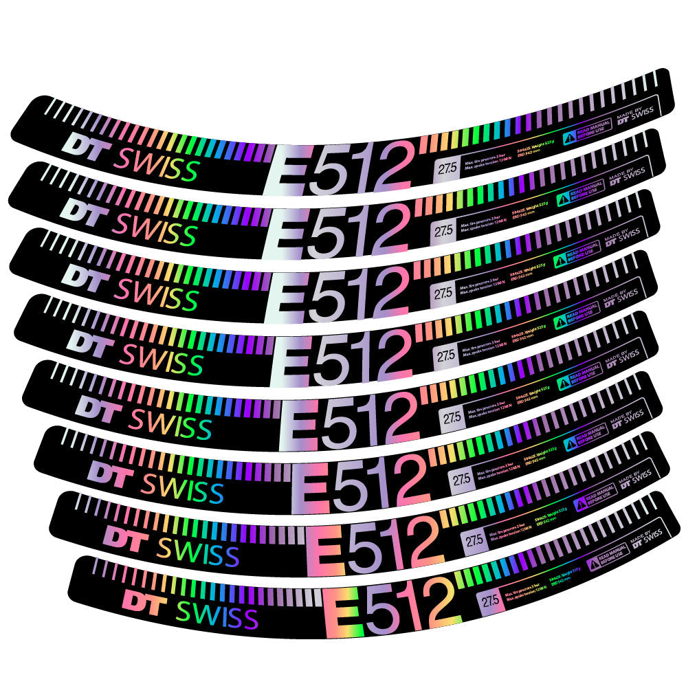 Stickers Dt swiss E512 compatibles - Autocollants roue vélo VTT
