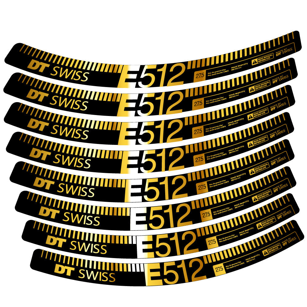 Stickers Dt swiss E512 compatibles - Autocollants roue vélo VTT